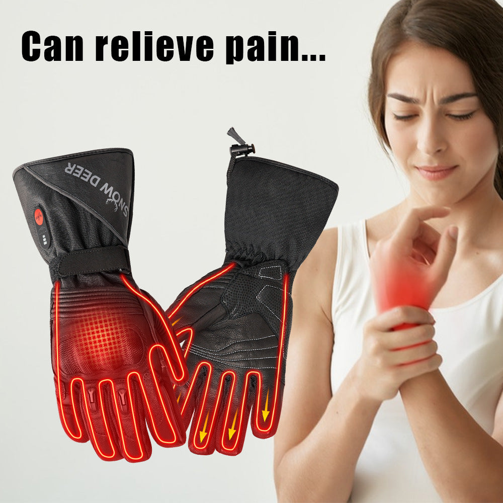 Charging and heating gloves for winter motorcycles electric bikes riding electric heating new intelligent heating gloves