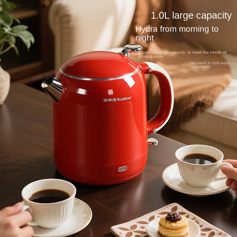 Retro Electric Kettle 304 Stainless Steel Water Boiler Household Dormitory InnerOne-Button Boiling