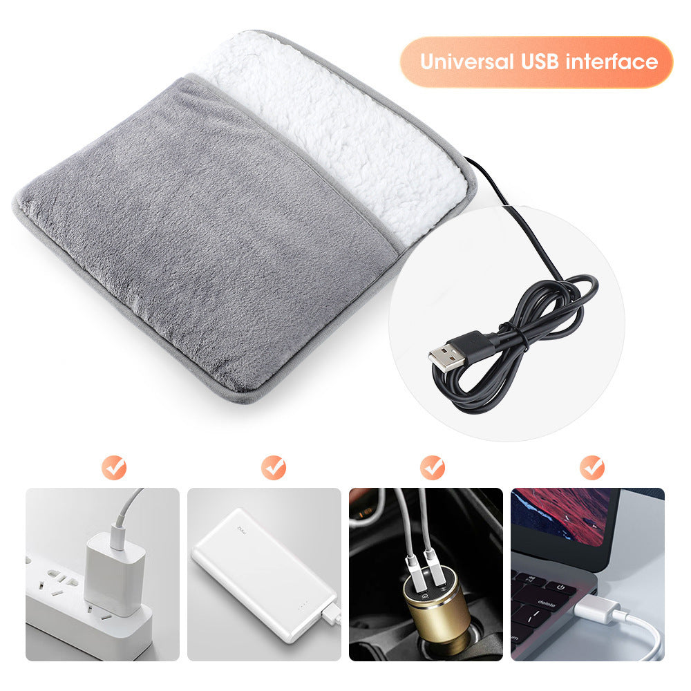 Heating Foot Warmer Home USB Plug in Abdominal and Waist Heating Pad Electric Heating Water Free Hand Warmer