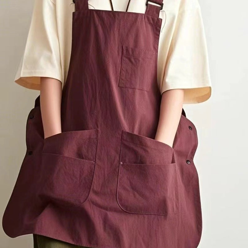 Double-Sided Waterproof Kitchen Apron – Adjustable Unisex Chef Apron, Pure Color Household Cooking Workwear