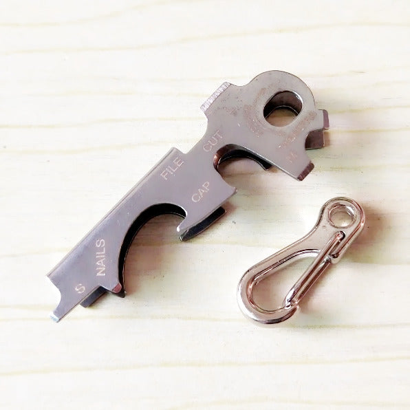 8 tool in 1 key ring multitool multifunction edc multi pocket keytool carabiner multipurpose keychain gadget clip gear