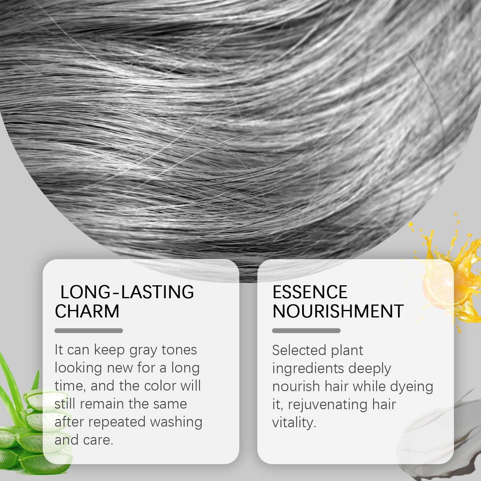Grey Hair Cream Moisturizes Hair For A Long Time