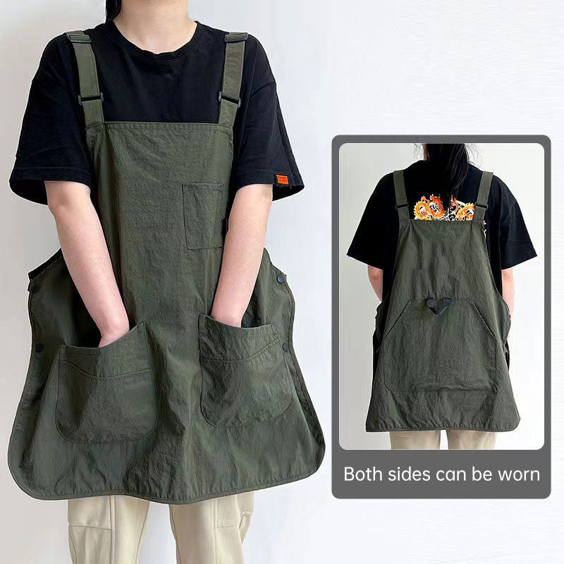 Double-Sided Waterproof Kitchen Apron – Adjustable Unisex Chef Apron, Pure Color Household Cooking Workwear