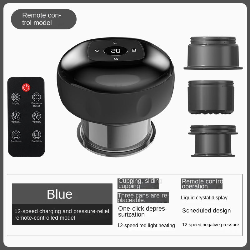 Smart Vacuum Cupping and Gua Sha Device, Electric Breathable Heating Gua Sha Tool, Meridian Therapy Massage Instrument, Suction Gua Sha Machine