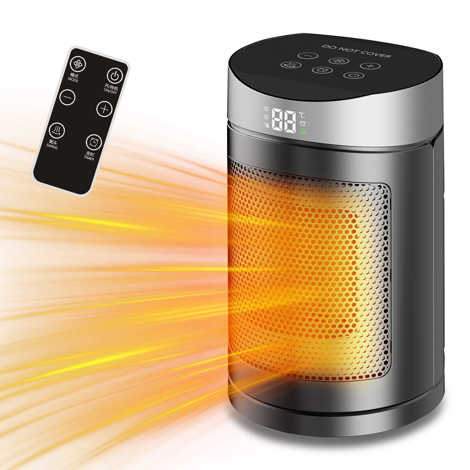 Home touch screen remote control heater desktop electric heater small solar heater