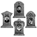 Halloween Outdoor Decor: Cemetery Tombstones, Yard Signs with Stakes, Realistic Scary Skulls