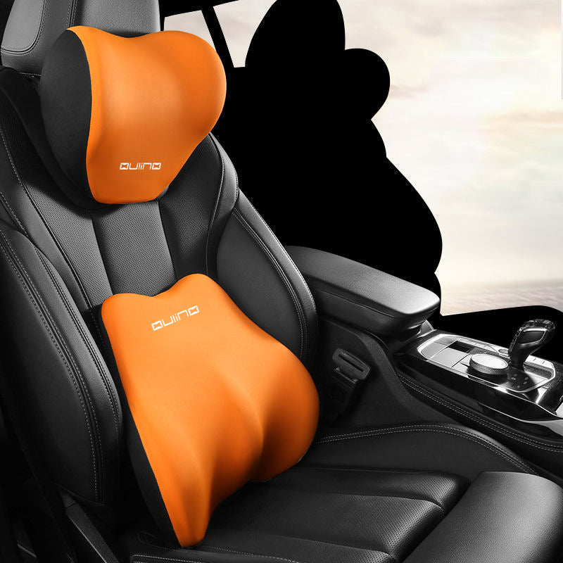 Car Headrest Neck Pillow Waist Support Set