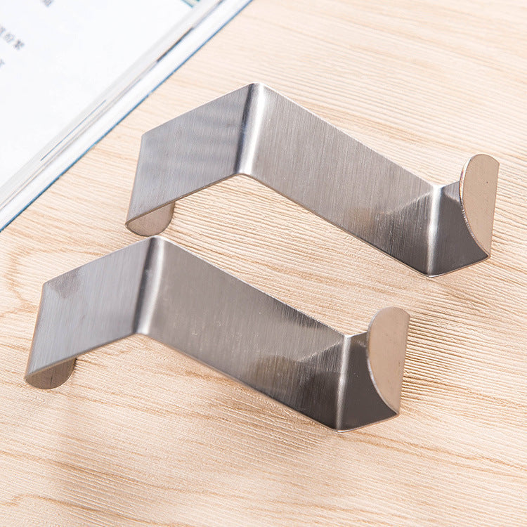 Color Stainless Steel Door Back Double-Use Hook Creative Nail-Free Hook Behind The Door Traceless Coat Hang 2 Packs