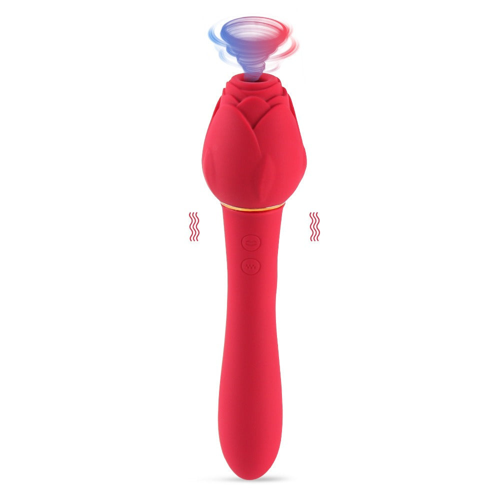 New Variable Frequency Mute Female Handle Rose Vibration Liquid Silicone Massage Stick