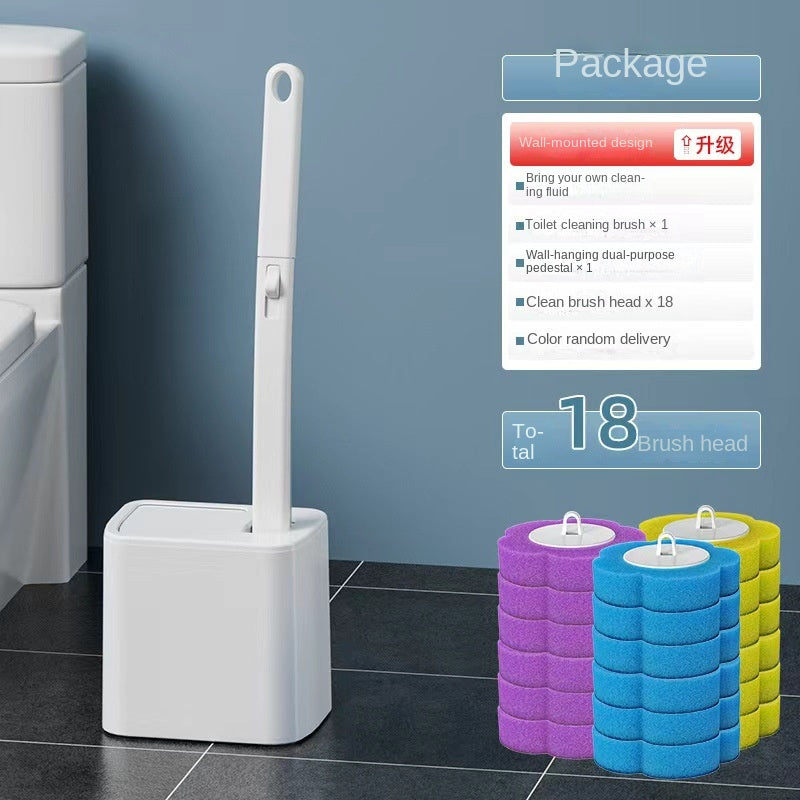 One-Time Use Toilet Brush Set, No Dead Corners, Household Disposable Replaceable Cleaning Brush Head, Antibacterial Toilet Brush for Bathroom