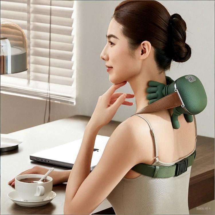 Multifunctional Home Heating Kneading Massage Shoulder Neck Massager for Cervical and Trapezius Muscle Automatic Massage Device