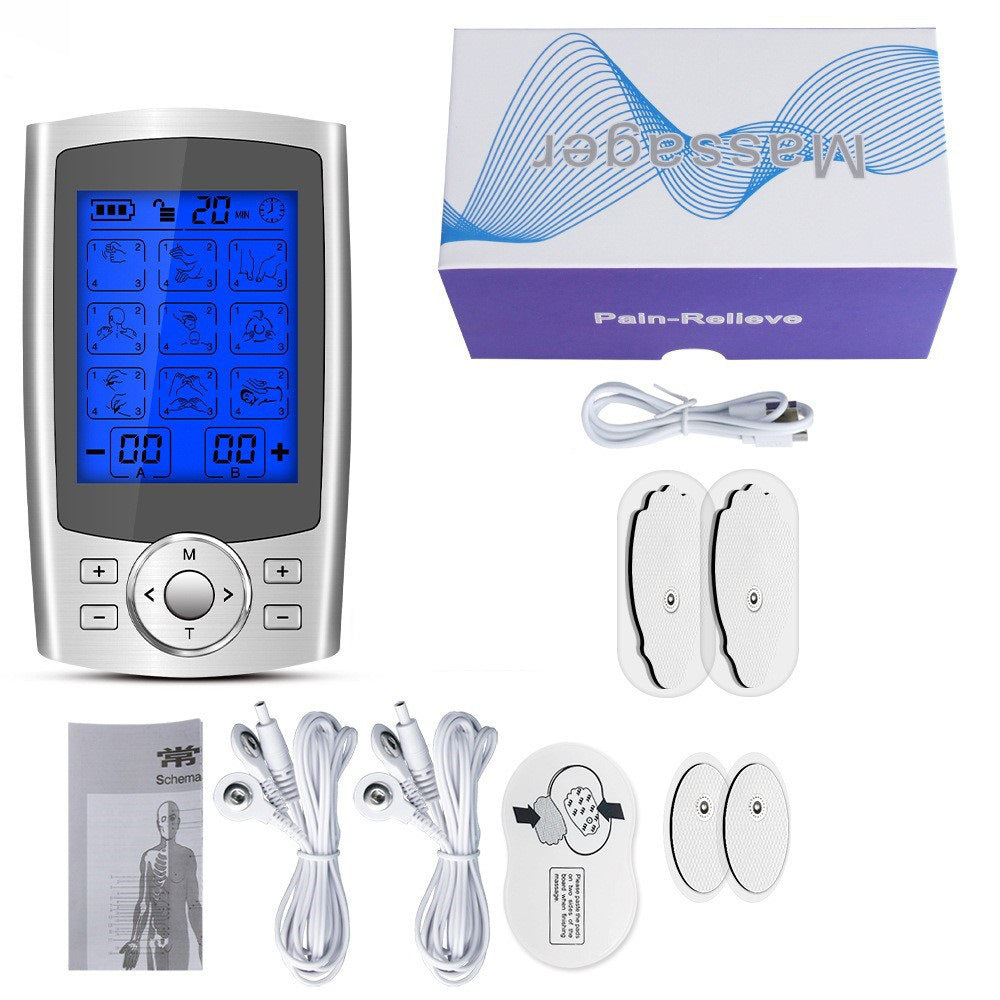 Muscle Electrostimulation Device for Meridian Therapy with AB Channels, Shoulder and Neck Massage, EMS Pulse Massager