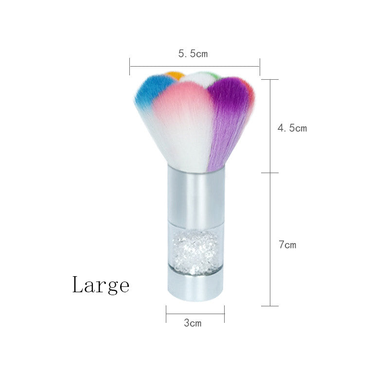 Nail Tools Acrylic Dust Brush Belt Drill Colorful Makeup Brush Cleaning Brush Rainbow Brush