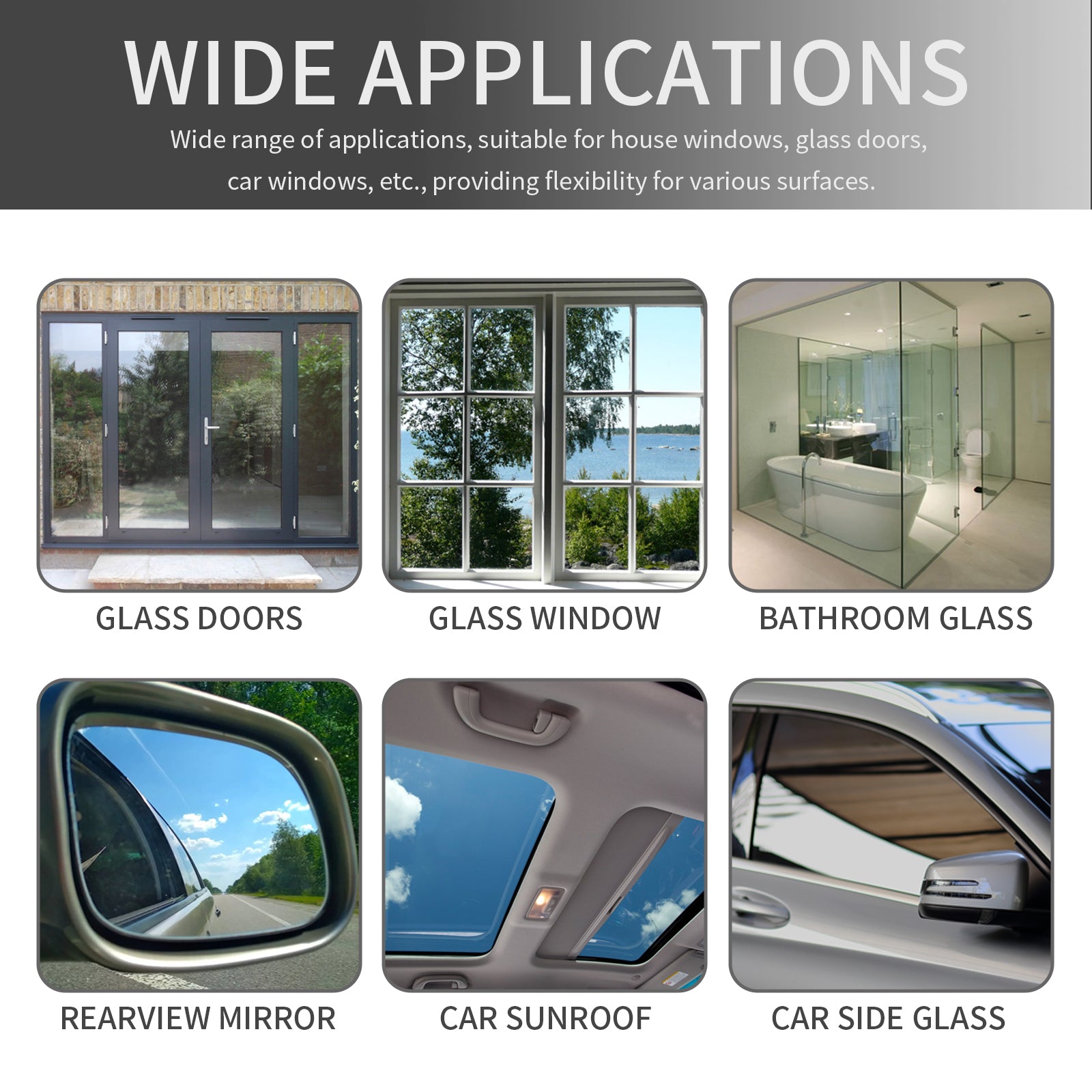 One Way Mirror Spray, Car Rearview Mirror Bathroom Glass Dust Stains Water Stains Clean