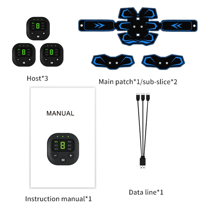 Electric Abdominal Muscle Stimulator EMS Trainer Belt Rechargeable Body Massage Muscle Training Stimulator Gear Fitness Massager