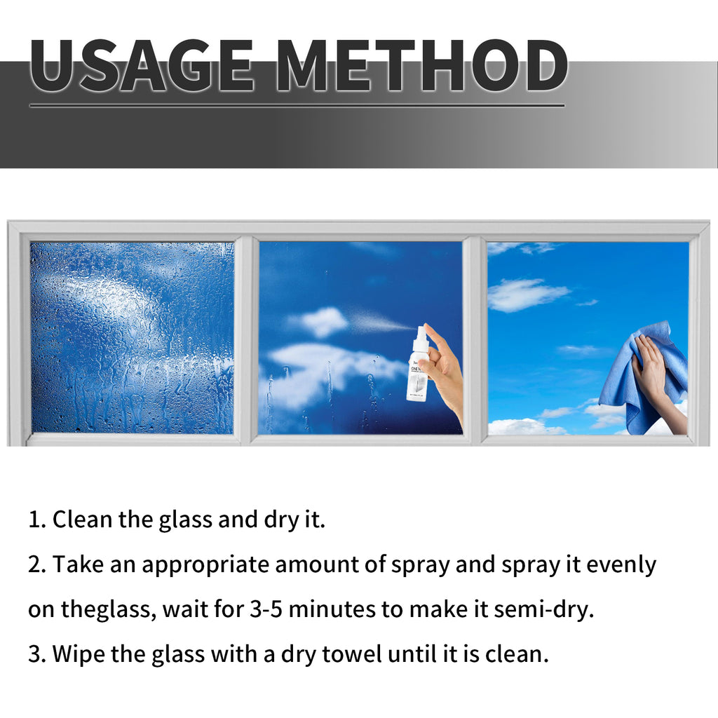 One Way Mirror Spray, Car Rearview Mirror Bathroom Glass Dust Stains Water Stains Clean