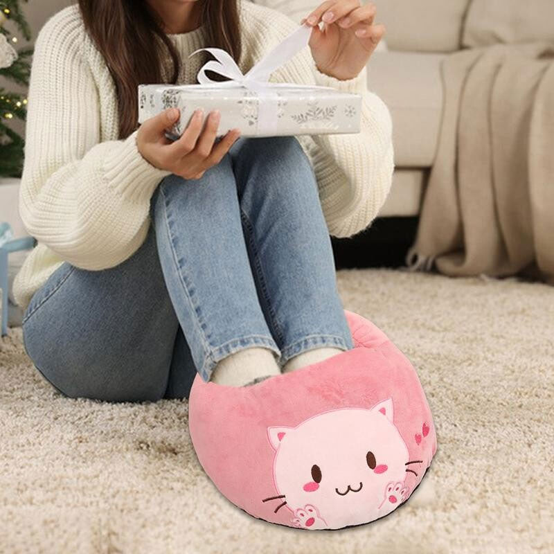 USB Electric Foot Warmer Booties - Soft Heated Slippers for Home, Bedroom & Office Use