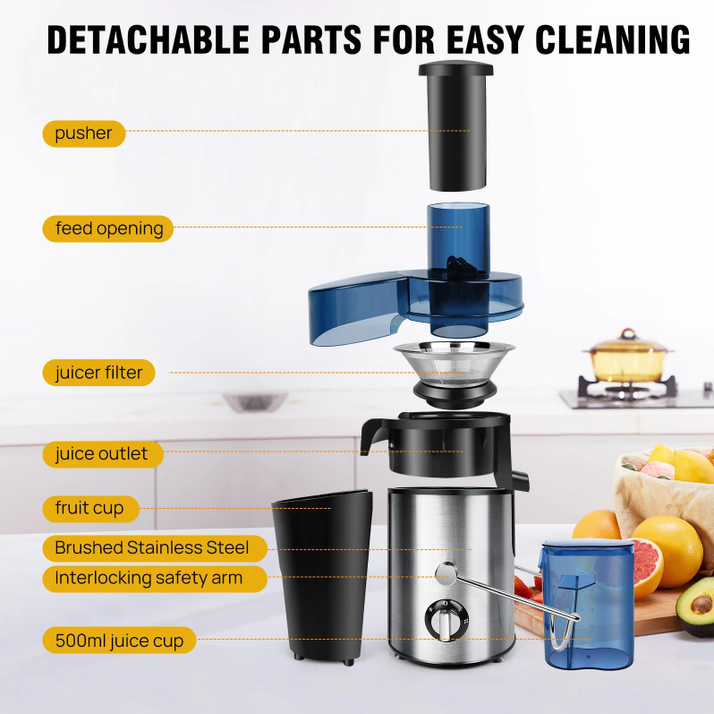 Multi functional household centrifugal juicer, electric fruit and vegetable juicer, residue separation juicer, and food processo