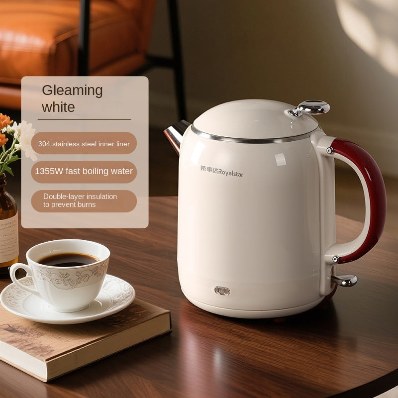 Retro Electric Kettle 304 Stainless Steel Water Boiler Household Dormitory InnerOne-Button Boiling