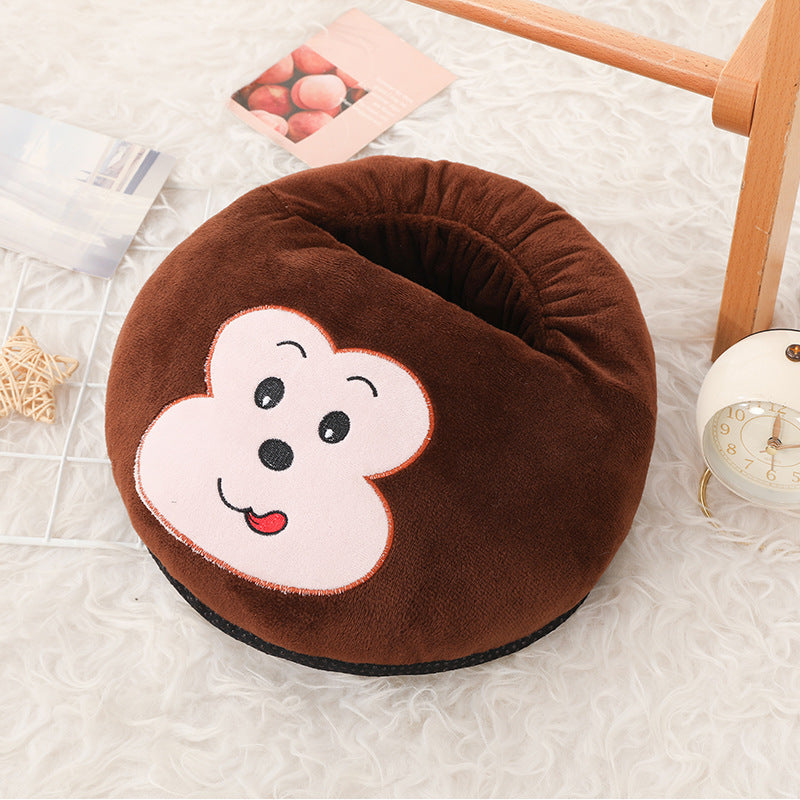 USB Electric Foot Warmer Booties - Soft Heated Slippers for Home, Bedroom & Office Use