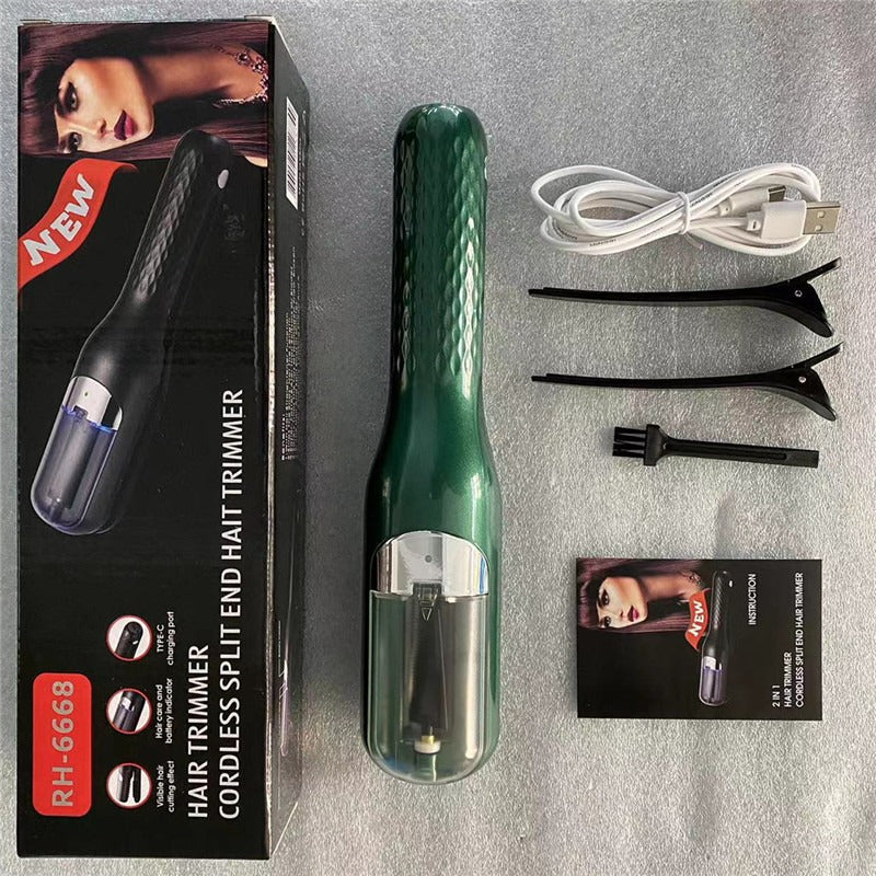 Fully automatic hair clipper, hair splitting and trimming device, multifunctional electric women's 2-in-1 trimming and cutting d