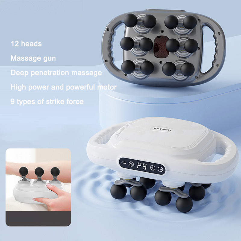 Multi head fascia gun massager
