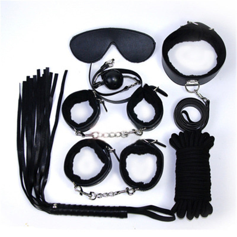 Nylon Plush Set Cross 18-Piece Set 7-Piece Set Leather Handcuffs Plush Anklets