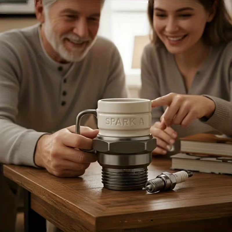 Start Your Engine Spark Plug Mug - The Ultimate Gift for Car Enthusiasts & Mechanics, Unique Collector's Coffee Cup
