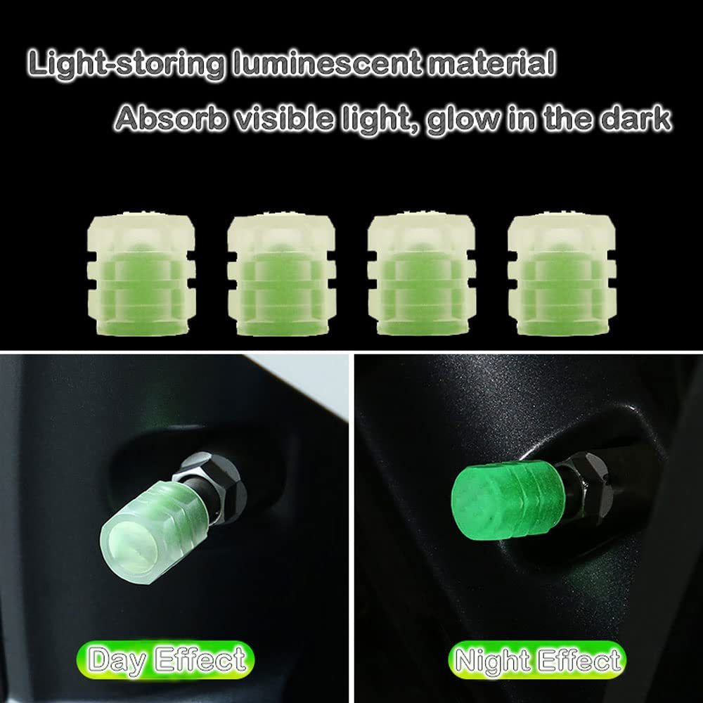 Fluorescent Car Tire Valve Caps High Brightness Separated Type