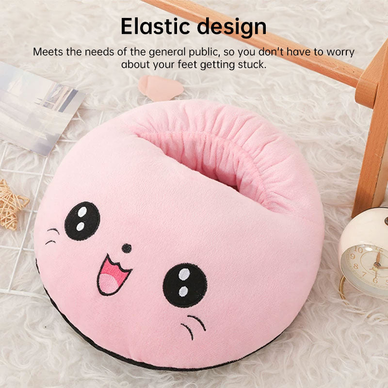 USB Electric Foot Warmer Booties - Soft Heated Slippers for Home, Bedroom & Office Use