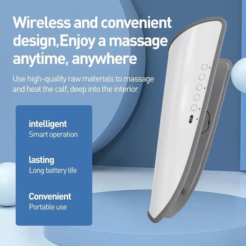 Electric Leg Adjustable Massager Warming Massage Machine Portable Ems Vibration Heating Slimming Calf Massager Usb Rechargeable