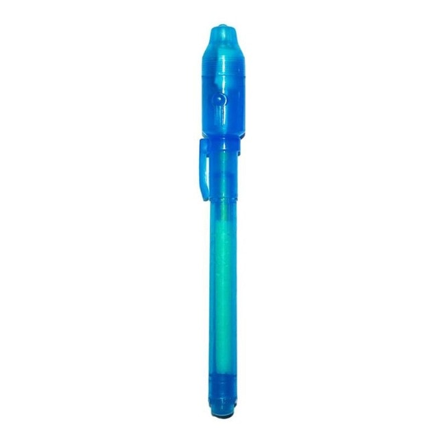 2 in 1 Luminous Light Invisible Ink Pen UV Check Money Kids Drawing Secret Learning Educational Magic Pens