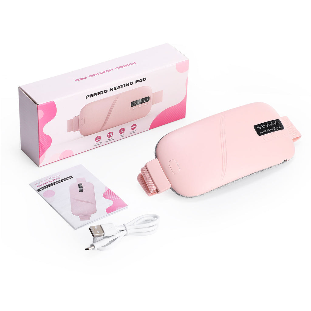 Wireless Heat Therapy Massage Belt for Women - Menstrual Pain Relief &amp; Abdominal Massage Device