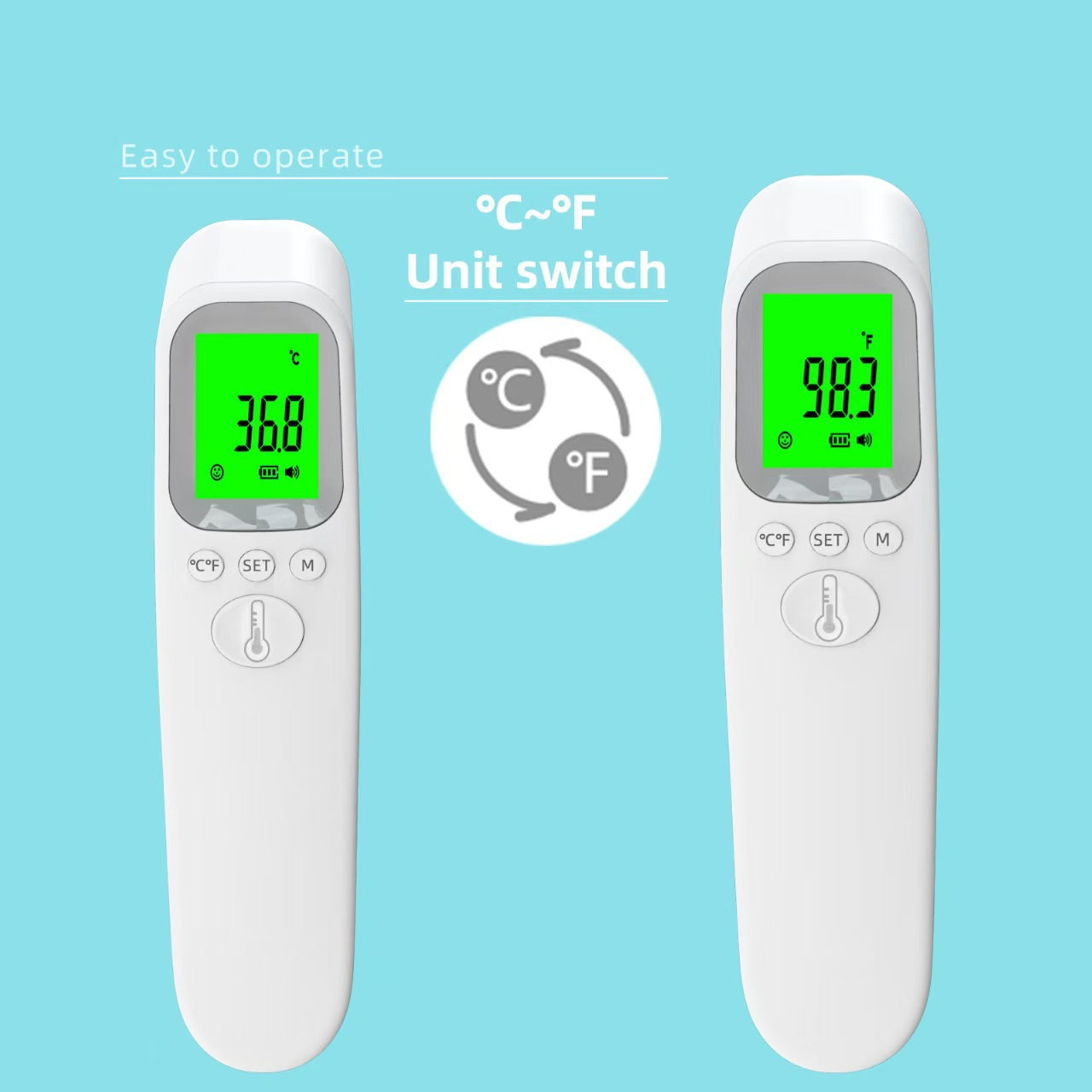 Handheld Infrared Forehead Thermometer Non-Contact Home Use Digital Body Temperature Gun HG02 Thermometer