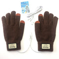 USB Warm Gloves Men's 5-Finger Knitted Touchscreen Electric Heating Gloves for Outdoor Cycling Warmth