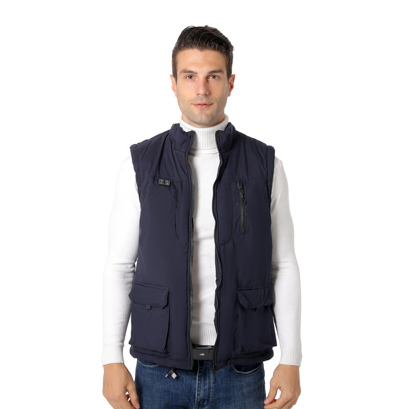 New two zone intelligent electric vest heating vest, men's and women's winter heating vest, warm and cold resistant electric clothing