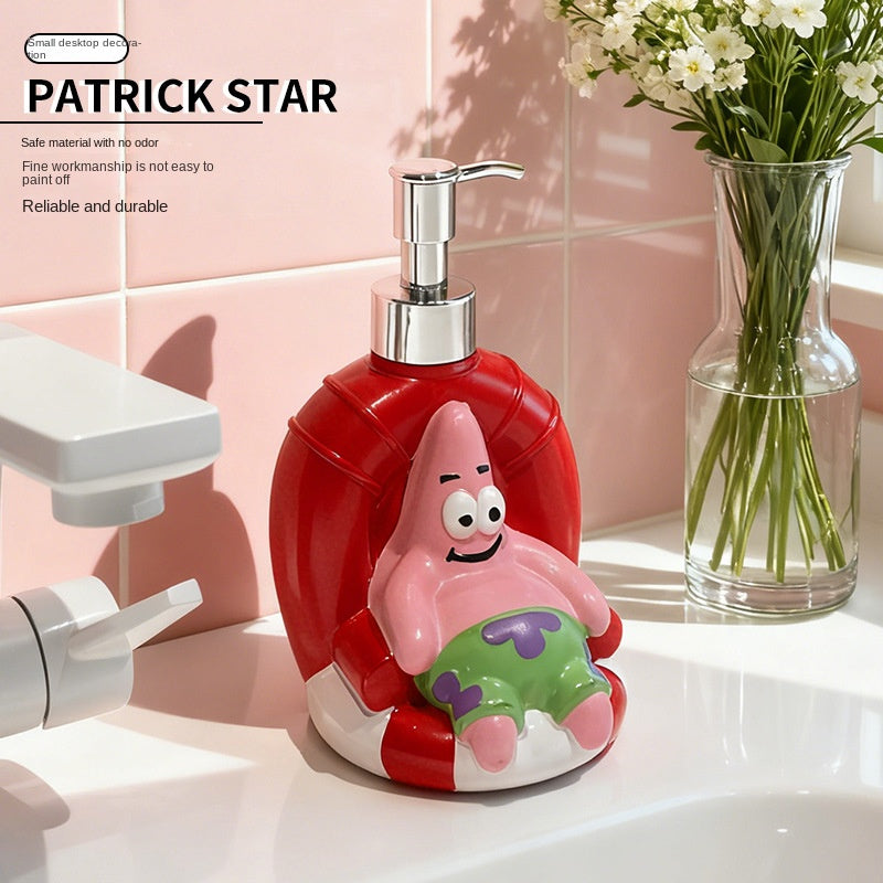 Cartoon Cute Patrick Star Squeeze Bottle for Home Bathroom, High-Design Appearance, Soap Dispenser, Shower Gel Refill Bottle