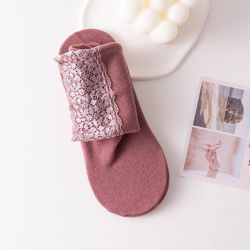 Thermolace lace home floor socks warm and comfortable