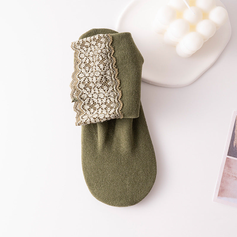 Thermolace lace home floor socks warm and comfortable