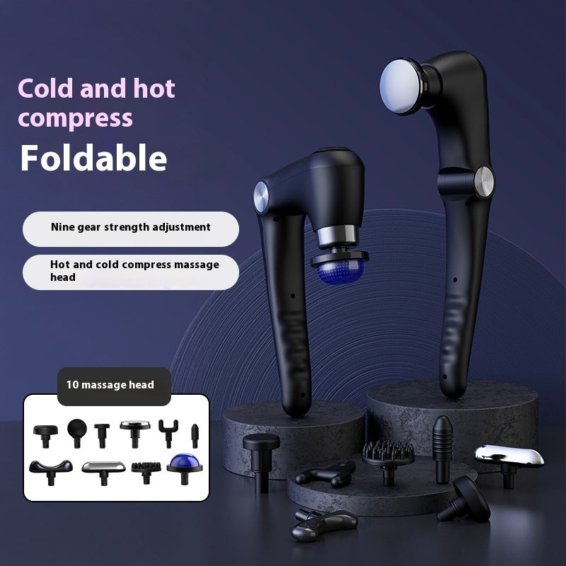 Cold and hot compress fascia gun USB charging foldable massage stick massager handheld