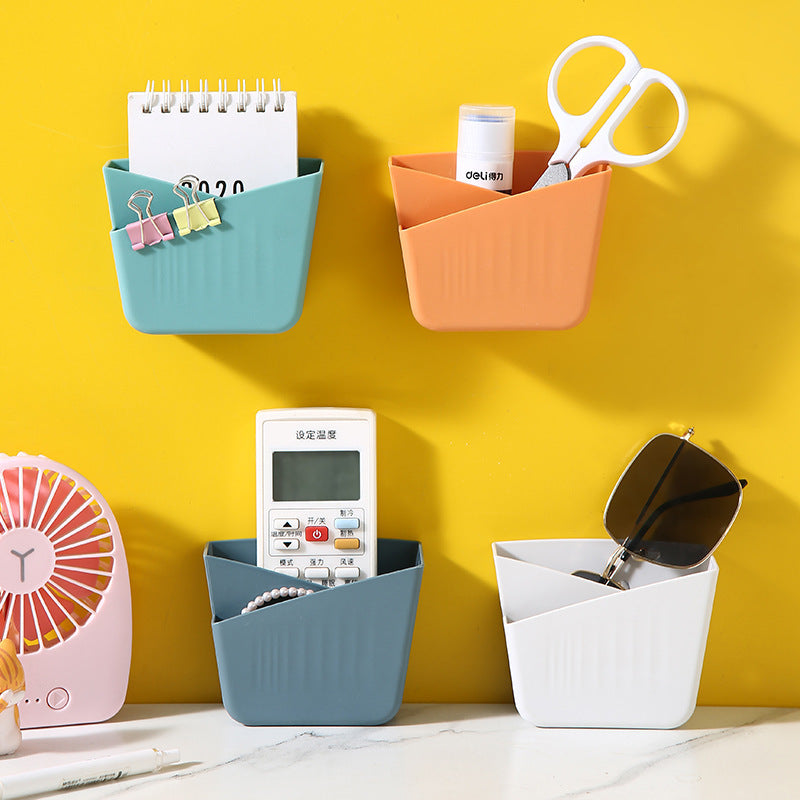 Storage Box Punch-Free Desktop Creative Wall-Mounted Plastic Air Conditioner Remote Control Bedside Mobile Phone Rack