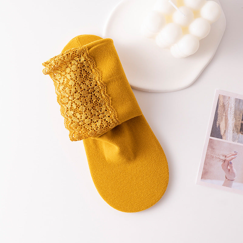 Thermolace lace home floor socks warm and comfortable