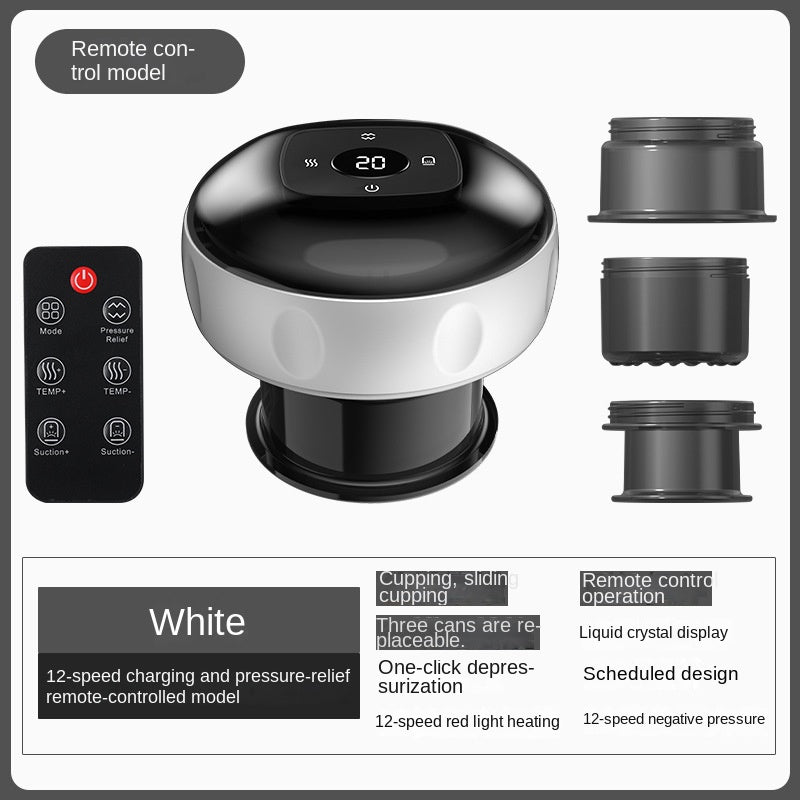 Smart Vacuum Cupping and Gua Sha Device, Electric Breathable Heating Gua Sha Tool, Meridian Therapy Massage Instrument, Suction Gua Sha Machine