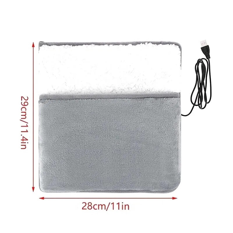 Winter Electric Foot Heating Pad USB Charging Soft Plush Washable Foot Warmer Heater Improve Sleeping Household Foot Warming Mat