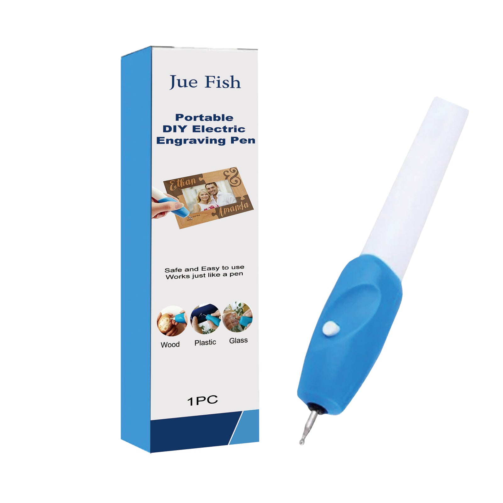 Jue-Fish Portable Diy Electric Carving Pen Woodworking Wood Marks Art Effects Art Carving Pen