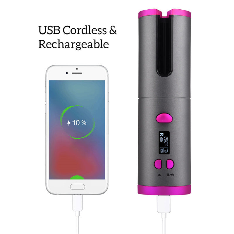 Unbound Automatic Hair Curler Cordless Electric Curling Roller Professional Ceramic Hair Waver Rechargeable Auto Curler Curls