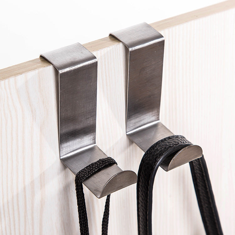 Color Stainless Steel Door Back Double-Use Hook Creative Nail-Free Hook Behind The Door Traceless Coat Hang 2 Packs