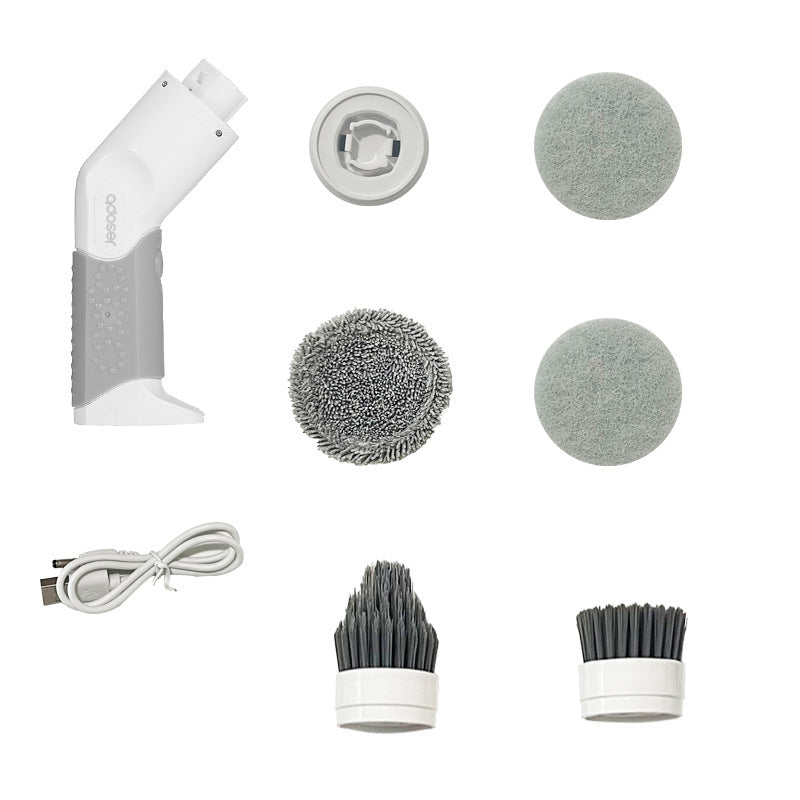 Kitchen household handheld electric dishwasher, brush pot, divine tool groove, multifunctional brush, electric cleaning brush