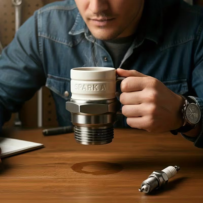 Start Your Engine Spark Plug Mug - The Ultimate Gift for Car Enthusiasts & Mechanics, Unique Collector's Coffee Cup