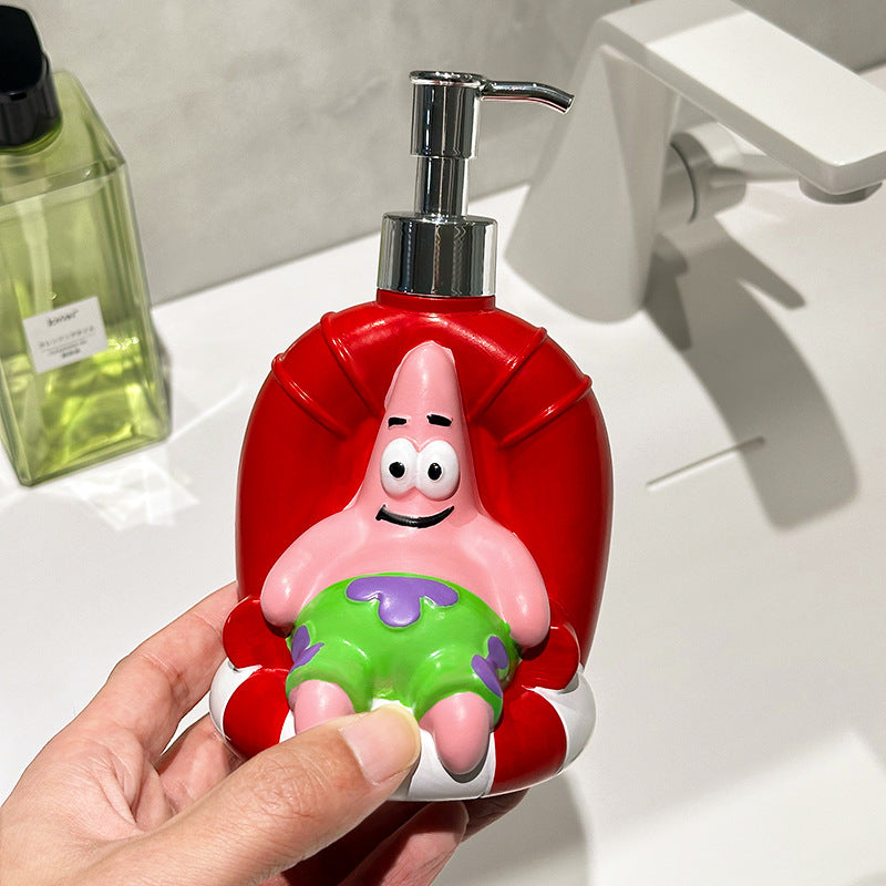 Cartoon Cute Patrick Star Squeeze Bottle for Home Bathroom, High-Design Appearance, Soap Dispenser, Shower Gel Refill Bottle